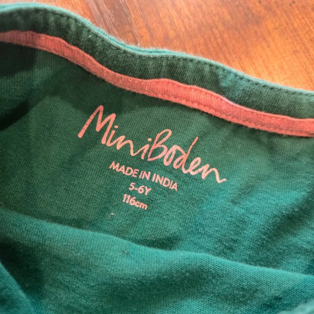 Mini Boden Kids Fairy Mushroom Lift-the-Flap‎ Long Sleeve Tee Green Pink 5-6Y